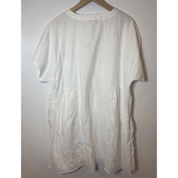 NWT Madewell Button Front Mini Dress Eyelet Lace White Size XXL New - Picture 4 of 6